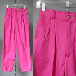 Vintage 1990s High waist Jeans Hot Pink Pleated Pants